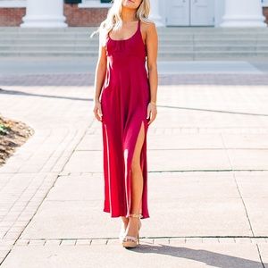 Red maxi dress